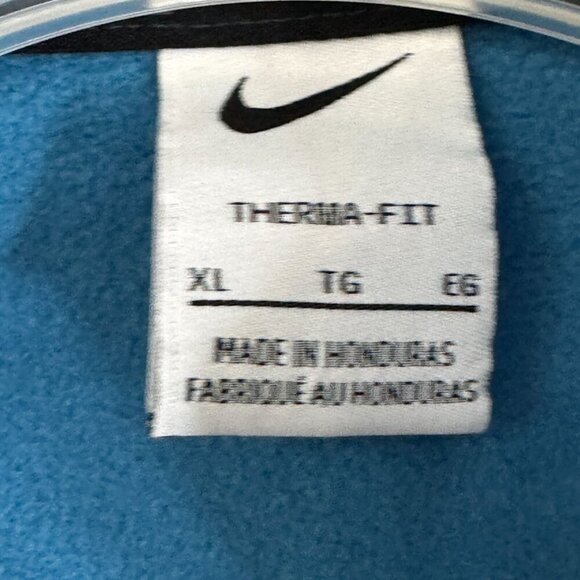 Nike Therma Fit Blue Half-Zip Heathered Pullover Sweatshirt Front Pocket XL - Picture 7 of 9